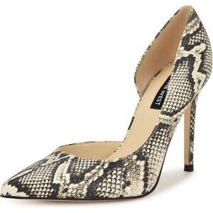 Nine West Women Natural Snake Polyurethane Closed Pointed Toe Heels Pumps